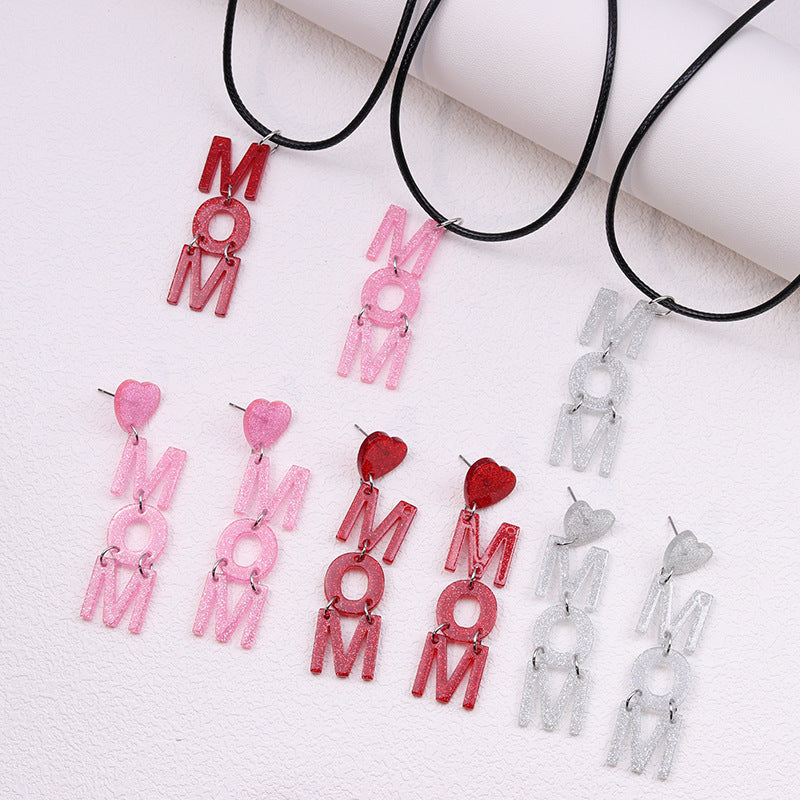 Wholesale Mother's Day Acrylic Printed Earrings
